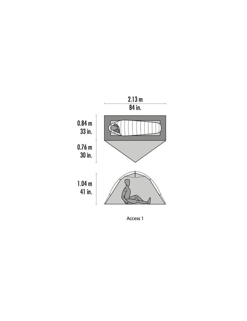 MSR Access 1 Ultralight 4 Season Tent Floor Plan