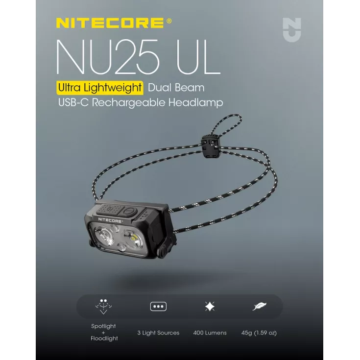 Nitecore NU25 UL Ultralight Head Torch